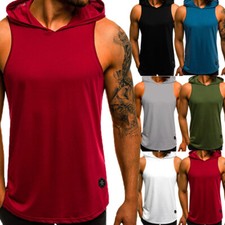 Hombres Muscle Fitness Sudadera con Capucha Camisetas sin Mangas Gimnasio Entrenamiento Sin Mangas Chaleco Suelto Camisetas segunda mano  Embacar hacia Mexico