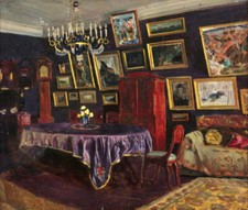 Sala de pintura a óleo estúdio paisagem elegante-interior-lona Stanislav-Zhukovsky comprar usado  Enviando para Brazil