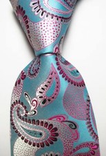 Nova Gravata Masculina Clássica Paisley Azul Cinza Vermelho Tecido JACQUARD Seda, usado comprar usado  Enviando para Brazil