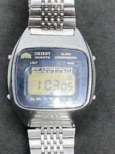 RARO RELÓGIO ORIENT VINTAGE 741107-40 azul cronógrafo digital quartzo Japão comprar usado  Enviando para Brazil