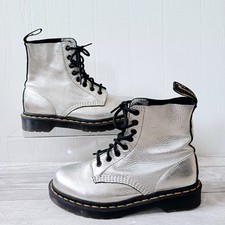 Martens silver boots for sale  GILLINGHAM