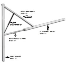 Usado, Toldo OEM DOMETIC 9100/9200 POWER RV 30" BRAÇO DE PASSO AJUSTÁVEL 8952002.400u comprar usado  Enviando para Brazil