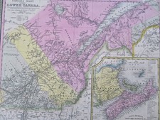 Quebec Three Rivers Maritimes New Brunswick Canadá c. 1846-9 mapa Mitchell comprar usado  Enviando para Brazil