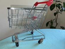 Mini carrinho de compras metal supermercado tigela de frutas rodas boneca cabo vermelho comprar usado  Enviando para Brazil