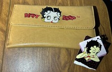 Carteira bifold de couro marrom Betty Boop embreagem Y4, usado comprar usado  Enviando para Brazil