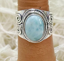 Natural larimar ring for sale  Shipping to Ireland