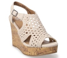Beige wedge sandals for sale  Salem