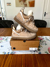 Tênis de pele de carneiro UGG Lowmel bege areia marrom camurça – masculino-feminino tamanho 4 comprar usado  Enviando para Brazil