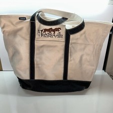 Bolsa tote Lands' End de lona branca e preta 17" x 20" bolsa multiuso comprar usado  Enviando para Brazil