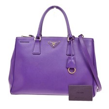 Bolsa de mão PRADA Logo Saffiano 2 vias ombro couro roxo GHW Itália 13YH444 comprar usado  Enviando para Brazil