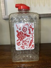 Jarro de água vintage geladeira suco vidro com nervuras branco vermelho cozinha gráficos, usado comprar usado  Enviando para Brazil