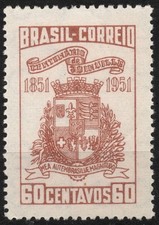 #704 RHM:C261 MH 1951 60c Brasil Centenário de Joinville/SC comprar usado  Enviando para Brazil