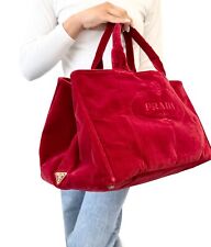 Bolsa tote PRADA vintage grande logotipo Canapa ouro vermelho ponto veludo botão de pressão comprar usado  Enviando para Brazil