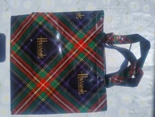 Harrods tartan tote for sale  BILSTON