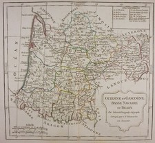 Antique map aquitaine d'occasion  Expédié en Belgium
