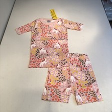 Conjunto de pijama Hanna Andersson infantil estampa básica curto John unicórnio rosa tamanho 6-7 comprar usado  Enviando para Brazil