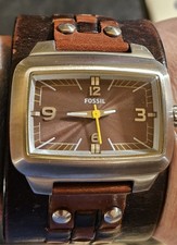 Relógio Fossil JR-9999 pulseira de couro unissex masculino HTF! Excelente estado usado com estanho  comprar usado  Enviando para Brazil