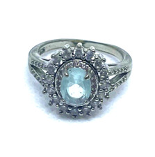 Anel elegante pavê de prata esterlina 925 vidro strass tamanho 7,5, usado comprar usado  Enviando para Brazil