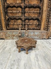 Bajot de madeira - Mesa baixa tradicional indiana de madeira - Bajot artesanal para Pooja comprar usado  Enviando para Brazil