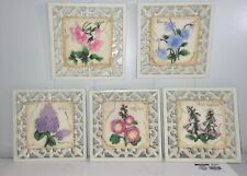 Placas de parede florais levantadas relevos 3D resina quadrado azulejo floral 7x7 comprar usado  Enviando para Brazil