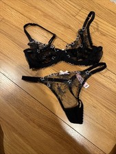 Conjunto de lingerie Agent Provocateur preto rosa novo sem etiquetas, usado comprar usado  Enviando para Brazil