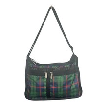 Bolsa tiracolo xadrez LeSportsac verde vermelha tartan bolsa de náilon bolsa de luxo para o dia a dia comprar usado  Enviando para Brazil