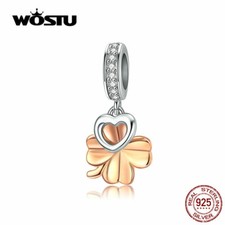 925 Sterling Silver Charm Beads With Rose Gold Plated Women Pendant Fit Bracelet comprar usado  Enviando para Brazil