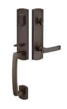 Emtek Logan cilindro duplo entrada com chave rústico moderno bronze alça grátis... comprar usado  Enviando para Brazil