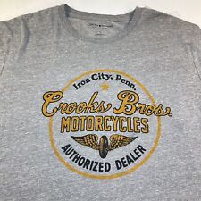 Camiseta Masculina LUCKY BRAND CROOKS BROS. MOTORCYCLES Iron City Pennsylvania G, usado comprar usado  Enviando para Brazil