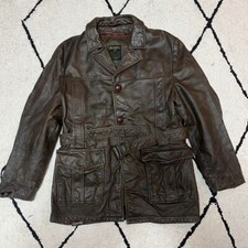 Schott leather coat d'occasion  Expédié en Belgium