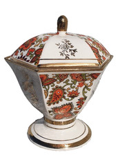 Elegancka ceramiczna bomboniera / puzderko z pokrywką – vintage, lata 80., używany na sprzedaż  PL