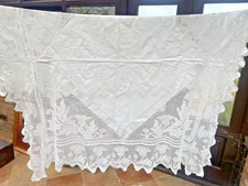Vtg white tablecloth for sale  UK