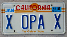 Placa de licença OPA California Custom Vanity 1982 com adesivo de renovação 1987 comprar usado  Enviando para Brazil