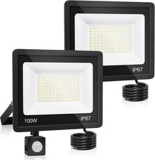 Używany, Naświetlacz LED YZYFACAI 100W z czujnikiem ruchu | Reflektor zewnętrzny IP66 | Zimna biel na sprzedaż  PL