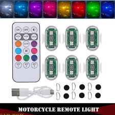 6x 8 Farbe LED Motorrad Fernbedienung Blitzlicht Antikollisionslicht Drahtlose comprar usado  Enviando para Brazil