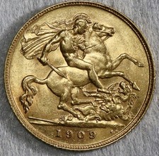 1909 gold sovereign for sale  MAIDSTONE