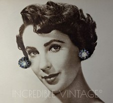 Brincos vintage opala pedra da lua AB com clipe de strass década de 1950 tamanho pequeno presente de noiva comprar usado  Enviando para Brazil