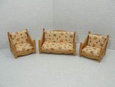 Conjunto de cadeira de sofá para sala de estar Calico Critters substituição móveis para casa de bonecas comprar usado  Enviando para Brazil