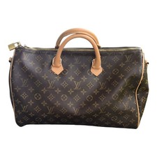 Autêntica bolsa feminina Louis Vuitton marrom lona Speedy 40 alça superior 10x15 comprar usado  Enviando para Brazil