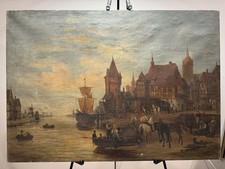 Gemälde hafenstadt unsigniert gebraucht kaufen  Mahlow