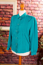 Blusa Vintage Original De Los Años 80 Petrol Glaseado Con Encaje Y Cuello S M comprar usado  Enviando para Brazil