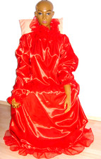 SATIN NACHTKLEID ROT NEGLIGEE SISSY MORGENMANTEL ADULT KIMONO, usado comprar usado  Enviando para Brazil