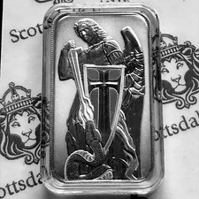 ARCHANGEL MICHAEL 1 Oz .999 Prata Fina Arte Bar Livro Of Revelations Gods Warrior comprar usado  Enviando para Brazil