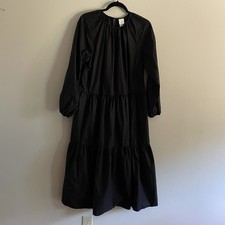 Usado, Vestido midi H&M feminino preto algodão gótico bolsos mangas balão relaxadas camadas comprar usado Usado, Vestido midi H&M feminino preto algodão gótico bolsos mangas balão relaxadas camadas comprar usado  Enviando para Brazil
