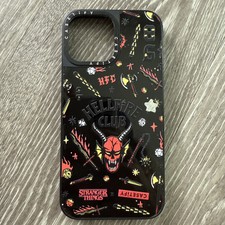 Capa protetora de revestimento espelhada preta Stranger Things Hellfire iPhone 13 Pro Max, usado comprar usado  Enviando para Brazil