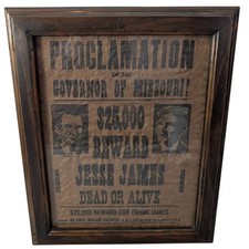 Framed jesse james for sale  North Bennington
