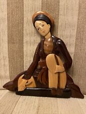 Placa de parede vintage sentada senhora com machado madeira mista arte árvore 7” de altura comprar usado  Enviando para Brazil