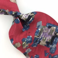 Usado, Gravata de seda vintage Studio R EUA abstrata Deco VERMELHO Azul Cinza I7-475 comprar usado  Enviando para Brazil