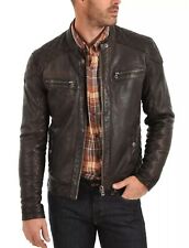 Usado, Jaqueta de couro masculina genuína 100% pele de cordeiro motociclista slim fit comprar usado  Enviando para Brazil