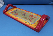 Bandeja de servir Reve de Provence terracota pintada à mão cabo duplo, rebite muito bom estado usado comprar usado  Enviando para Brazil
